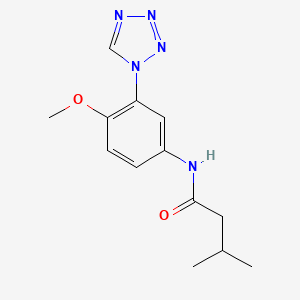 molecular formula C13H17N5O2 B11272076 N-[4-methoxy-3-(1H-tetrazol-1-yl)phenyl]-3-methylbutanamide 