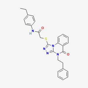 N-(4-ethylphenyl)-2-((5-oxo-4-phenethyl-4,5-dihydro-[1,2,4]triazolo[4,3-a]quinazolin-1-yl)thio)acetamide