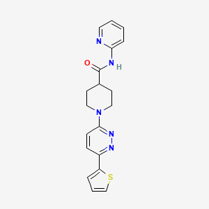 molecular formula C19H19N5OS B11272147 N-(Pyridin-2-YL)-1-[6-(thiophen-2-YL)pyridazin-3-YL]piperidine-4-carboxamide 