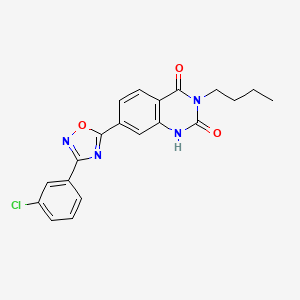 molecular formula C20H17ClN4O3 B11272150 3-butyl-7-[3-(3-chlorophenyl)-1,2,4-oxadiazol-5-yl]quinazoline-2,4(1H,3H)-dione 