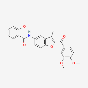 N-[2-(3,4-dimethoxybenzoyl)-3-methyl-1-benzofuran-5-yl]-2-methoxybenzamide