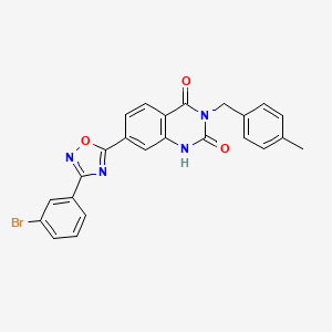 molecular formula C24H17BrN4O3 B11272158 7-(3-(3-bromophenyl)-1,2,4-oxadiazol-5-yl)-3-(4-methylbenzyl)quinazoline-2,4(1H,3H)-dione 