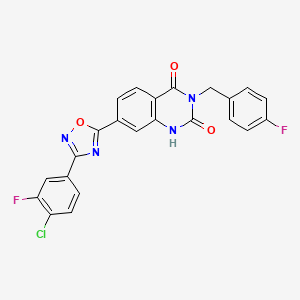 7-(3-(4-chloro-3-fluorophenyl)-1,2,4-oxadiazol-5-yl)-3-(4-fluorobenzyl)quinazoline-2,4(1H,3H)-dione