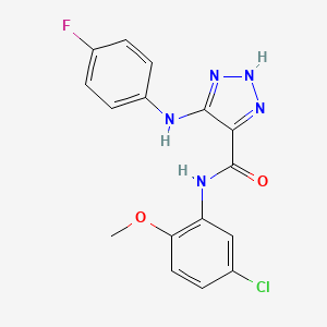 molecular formula C16H13ClFN5O2 B11272198 N-(5-chloro-2-methoxyphenyl)-5-[(4-fluorophenyl)amino]-1H-1,2,3-triazole-4-carboxamide 