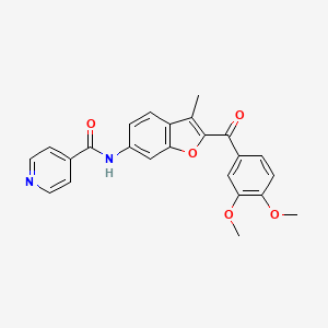 molecular formula C24H20N2O5 B11272214 N-(2-(3,4-dimethoxybenzoyl)-3-methylbenzofuran-6-yl)isonicotinamide 