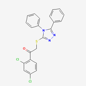 molecular formula C22H15Cl2N3OS B11272217 1-(2,4-dichlorophenyl)-2-[(4,5-diphenyl-4H-1,2,4-triazol-3-yl)sulfanyl]ethanone 