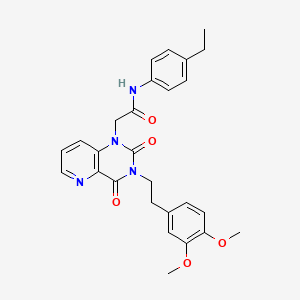 molecular formula C27H28N4O5 B11272250 2-(3-(3,4-dimethoxyphenethyl)-2,4-dioxo-3,4-dihydropyrido[3,2-d]pyrimidin-1(2H)-yl)-N-(4-ethylphenyl)acetamide 