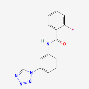 molecular formula C14H10FN5O B11272271 2-fluoro-N-[3-(1H-tetrazol-1-yl)phenyl]benzamide 