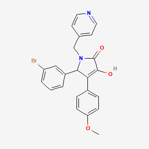 molecular formula C23H19BrN2O3 B11272300 5-(3-bromophenyl)-3-hydroxy-4-(4-methoxyphenyl)-1-(pyridin-4-ylmethyl)-1,5-dihydro-2H-pyrrol-2-one 