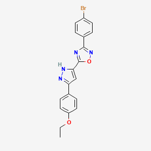 molecular formula C19H15BrN4O2 B11272338 3-(4-bromophenyl)-5-[3-(4-ethoxyphenyl)-1H-pyrazol-5-yl]-1,2,4-oxadiazole 