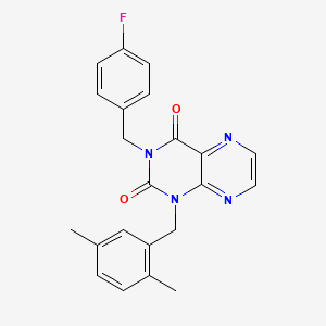 1-(2,5-dimethylbenzyl)-3-(4-fluorobenzyl)pteridine-2,4(1H,3H)-dione