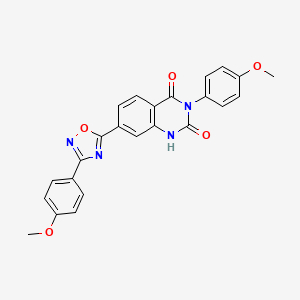 molecular formula C24H18N4O5 B11272360 3-(4-methoxyphenyl)-7-[3-(4-methoxyphenyl)-1,2,4-oxadiazol-5-yl]quinazoline-2,4(1H,3H)-dione 