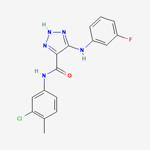 N-(3-chloro-4-methylphenyl)-5-[(3-fluorophenyl)amino]-1H-1,2,3-triazole-4-carboxamide