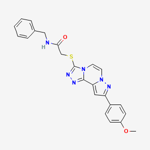 molecular formula C23H20N6O2S B11272375 N-Benzyl-2-{[9-(4-methoxyphenyl)pyrazolo[1,5-A][1,2,4]triazolo[3,4-C]pyrazin-3-YL]sulfanyl}acetamide 