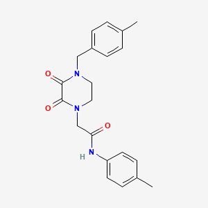 molecular formula C21H23N3O3 B11272397 N-(4-Methylphenyl)-2-{4-[(4-methylphenyl)methyl]-2,3-dioxopiperazin-1-YL}acetamide 