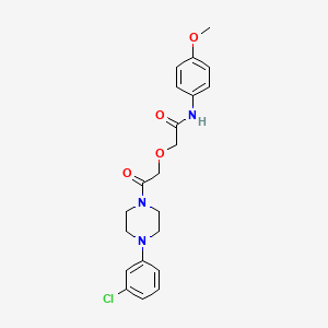 molecular formula C21H24ClN3O4 B11272408 2-{2-[4-(3-chlorophenyl)piperazin-1-yl]-2-oxoethoxy}-N-(4-methoxyphenyl)acetamide 