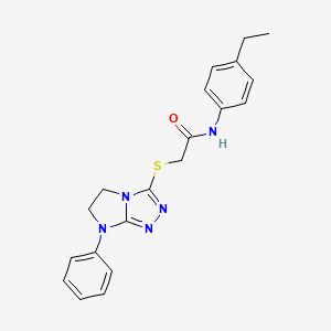 molecular formula C20H21N5OS B11272422 N-(4-Ethylphenyl)-2-({7-phenyl-5H,6H,7H-imidazo[2,1-C][1,2,4]triazol-3-YL}sulfanyl)acetamide 