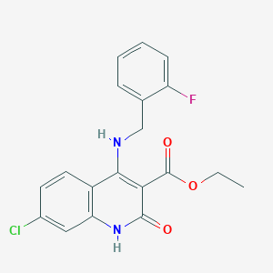 Ethyl 7-chloro-4-((2-fluorobenzyl)amino)-2-oxo-1,2-dihydroquinoline-3-carboxylate