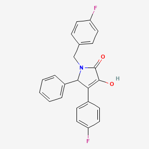 molecular formula C23H17F2NO2 B11272437 1-(4-fluorobenzyl)-4-(4-fluorophenyl)-3-hydroxy-5-phenyl-1,5-dihydro-2H-pyrrol-2-one 