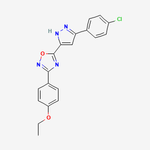 5-[3-(4-chlorophenyl)-1H-pyrazol-5-yl]-3-(4-ethoxyphenyl)-1,2,4-oxadiazole