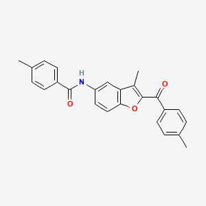 4-methyl-N-[3-methyl-2-(4-methylbenzoyl)-1-benzofuran-5-yl]benzamide