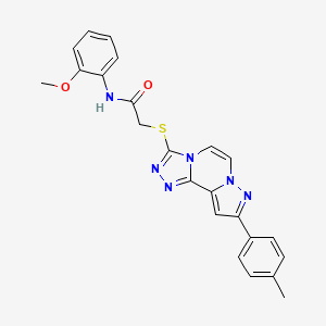 molecular formula C23H20N6O2S B11272485 N-(2-Methoxyphenyl)-2-{[9-(4-methylphenyl)pyrazolo[1,5-A][1,2,4]triazolo[3,4-C]pyrazin-3-YL]sulfanyl}acetamide 