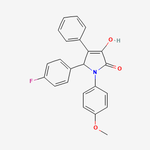 molecular formula C23H18FNO3 B11272488 5-(4-fluorophenyl)-3-hydroxy-1-(4-methoxyphenyl)-4-phenyl-1,5-dihydro-2H-pyrrol-2-one 