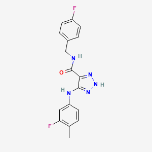 N-(4-fluorobenzyl)-5-[(3-fluoro-4-methylphenyl)amino]-1H-1,2,3-triazole-4-carboxamide