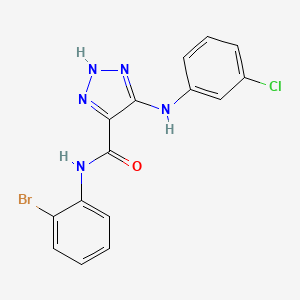 molecular formula C15H11BrClN5O B11272499 N-(2-bromophenyl)-5-[(3-chlorophenyl)amino]-1H-1,2,3-triazole-4-carboxamide 