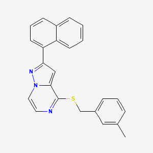 4-[(3-Methylbenzyl)sulfanyl]-2-(naphthalen-1-yl)pyrazolo[1,5-a]pyrazine