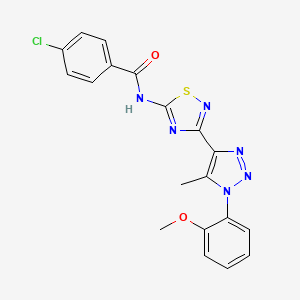 4-chloro-N-{3-[1-(2-methoxyphenyl)-5-methyl-1H-1,2,3-triazol-4-yl]-1,2,4-thiadiazol-5-yl}benzamide