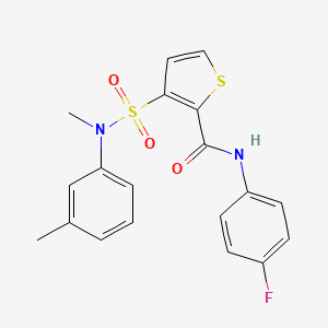 molecular formula C19H17FN2O3S2 B11272545 N-(4-fluorophenyl)-3-[methyl(3-methylphenyl)sulfamoyl]thiophene-2-carboxamide 