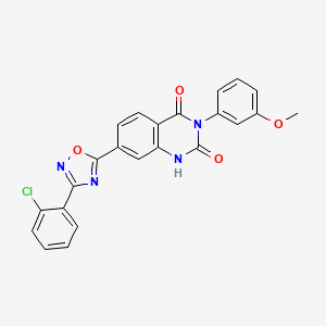 7-(3-(2-chlorophenyl)-1,2,4-oxadiazol-5-yl)-3-(3-methoxyphenyl)quinazoline-2,4(1H,3H)-dione