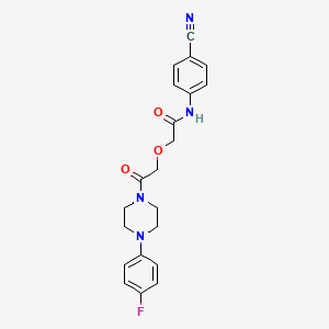 molecular formula C21H21FN4O3 B11272601 N-(4-cyanophenyl)-2-{2-[4-(4-fluorophenyl)piperazin-1-yl]-2-oxoethoxy}acetamide 