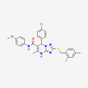 7-(4-chlorophenyl)-2-[(2,4-dimethylbenzyl)sulfanyl]-N-(4-methoxyphenyl)-5-methyl-4,7-dihydro[1,2,4]triazolo[1,5-a]pyrimidine-6-carboxamide