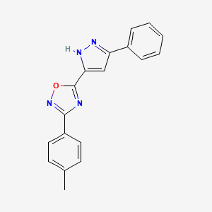 5-(3-phenyl-1H-pyrazol-5-yl)-3-(p-tolyl)-1,2,4-oxadiazole