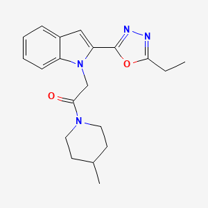 2-(2-(5-ethyl-1,3,4-oxadiazol-2-yl)-1H-indol-1-yl)-1-(4-methylpiperidin-1-yl)ethanone