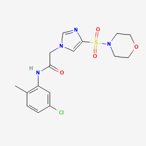 molecular formula C16H19ClN4O4S B11272639 N-(5-Chloro-2-methylphenyl)-2-[4-(morpholine-4-sulfonyl)-1H-imidazol-1-YL]acetamide 