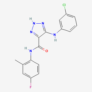 5-[(3-chlorophenyl)amino]-N-(4-fluoro-2-methylphenyl)-1H-1,2,3-triazole-4-carboxamide