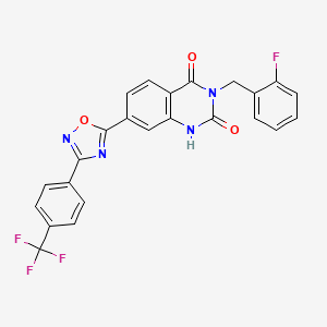 3-(2-fluorobenzyl)-7-(3-(4-(trifluoromethyl)phenyl)-1,2,4-oxadiazol-5-yl)quinazoline-2,4(1H,3H)-dione