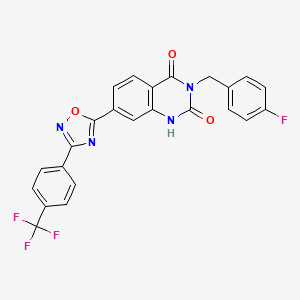 3-(4-fluorobenzyl)-7-(3-(4-(trifluoromethyl)phenyl)-1,2,4-oxadiazol-5-yl)quinazoline-2,4(1H,3H)-dione