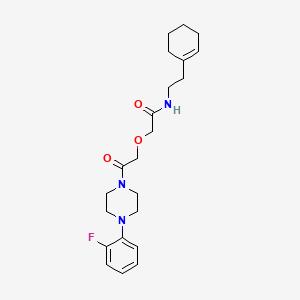 molecular formula C22H30FN3O3 B11272670 N-[2-(cyclohex-1-en-1-yl)ethyl]-2-{2-[4-(2-fluorophenyl)piperazin-1-yl]-2-oxoethoxy}acetamide 