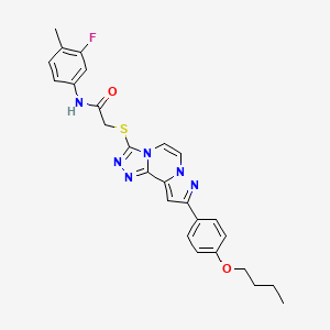 2-((9-(4-butoxyphenyl)pyrazolo[1,5-a][1,2,4]triazolo[3,4-c]pyrazin-3-yl)thio)-N-(3-fluoro-4-methylphenyl)acetamide