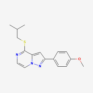 2-(4-Methoxyphenyl)-4-[(2-methylpropyl)sulfanyl]pyrazolo[1,5-a]pyrazine