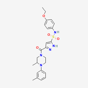 molecular formula C24H29N5O4S B11272703 N-(4-ethoxyphenyl)-5-{[3-methyl-4-(3-methylphenyl)piperazin-1-yl]carbonyl}-1H-pyrazole-3-sulfonamide 