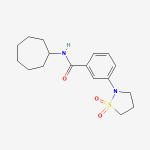 molecular formula C17H24N2O3S B11272733 N-Cycloheptyl-3-(1,1-dioxido-2-isothiazolidinyl)benzamide 