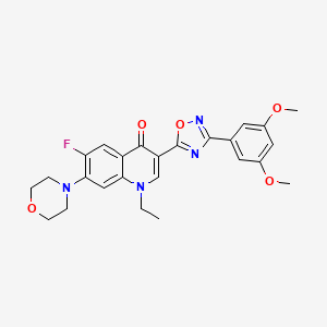 3-[3-(3,5-dimethoxyphenyl)-1,2,4-oxadiazol-5-yl]-1-ethyl-6-fluoro-7-(morpholin-4-yl)quinolin-4(1H)-one