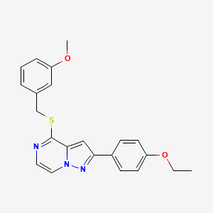 molecular formula C22H21N3O2S B11272755 2-(4-Ethoxyphenyl)-4-[(3-methoxybenzyl)sulfanyl]pyrazolo[1,5-a]pyrazine 