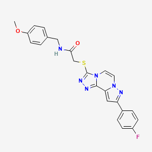 molecular formula C23H19FN6O2S B11272759 2-((9-(4-fluorophenyl)pyrazolo[1,5-a][1,2,4]triazolo[3,4-c]pyrazin-3-yl)thio)-N-(4-methoxybenzyl)acetamide 