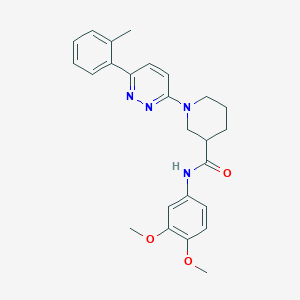 molecular formula C25H28N4O3 B11272762 N-(3,4-dimethoxyphenyl)-1-[6-(2-methylphenyl)pyridazin-3-yl]piperidine-3-carboxamide 